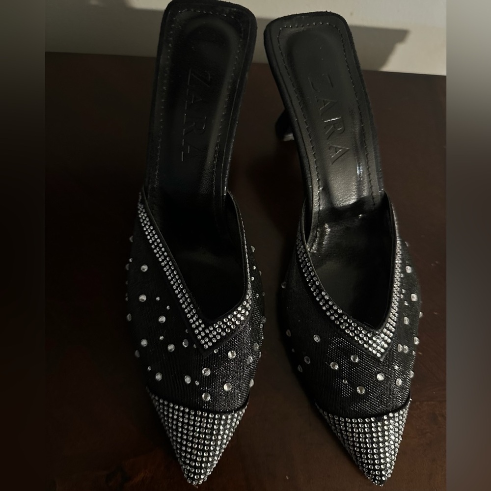 Zara Black Studded Women's Shoes